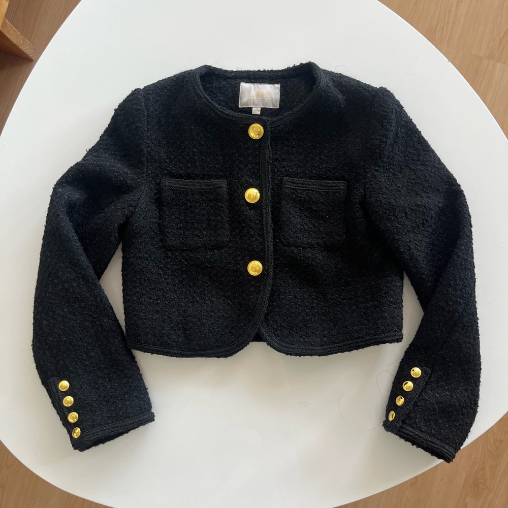 Sophisticated Black Blazer with Gold Buttons